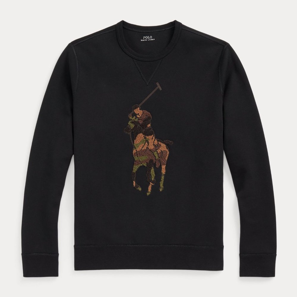 Ralph Lauren Big Pony Double-Knit Sweatshirt XL Black - Picture 1 of 1